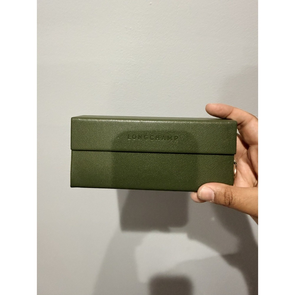 Longchamp Sunglasses CASE ONLY Green Foldable Glasses Reading Protector Makeup V